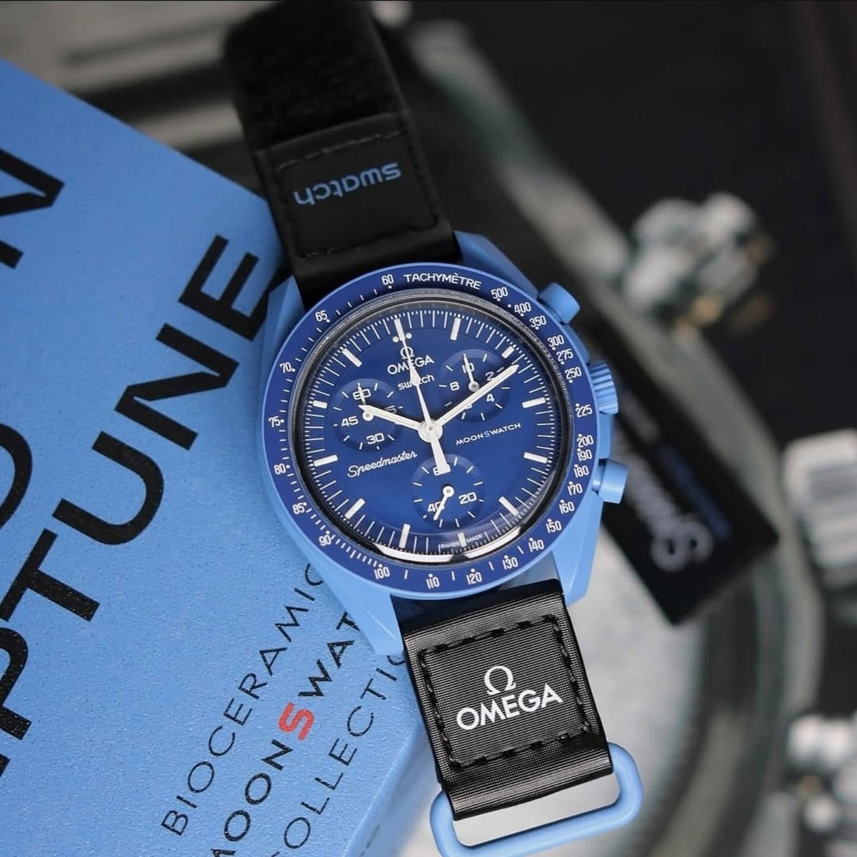 Om.ega x Swatch  Bioceramic Moonswatch Mission to Neptune