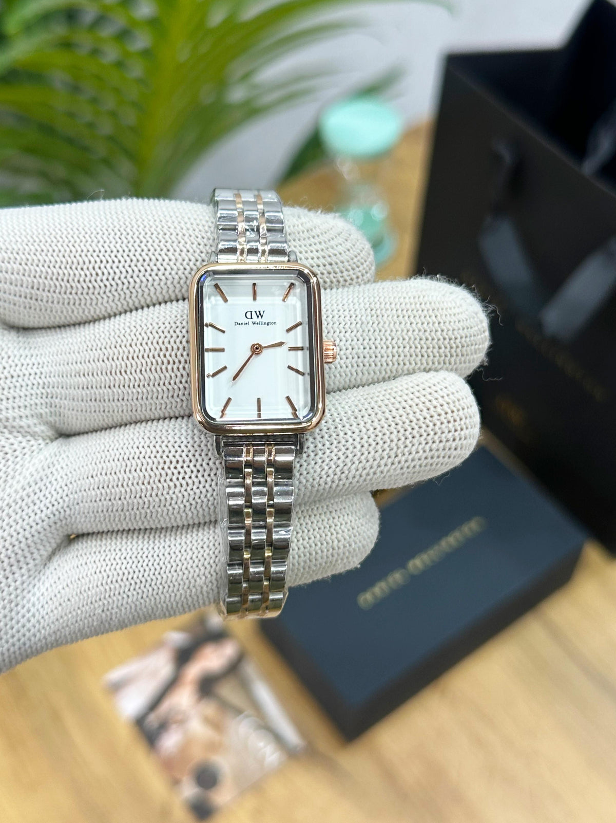 NEW! DANIEL WELLINGTON DW QUADRO TOW-TONE WITH WHITE DIAL
