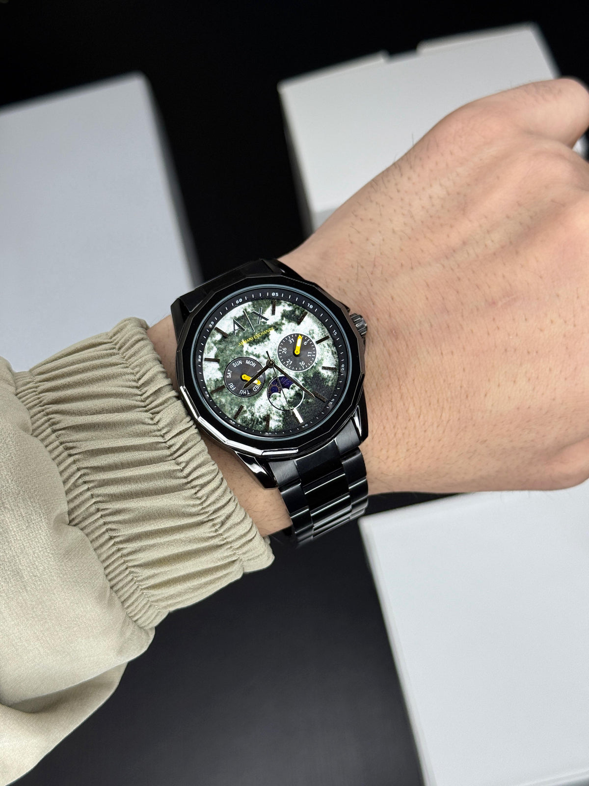 ARMANI_EXCHANGE Z BLACK SUN MOON DIAL AX1738